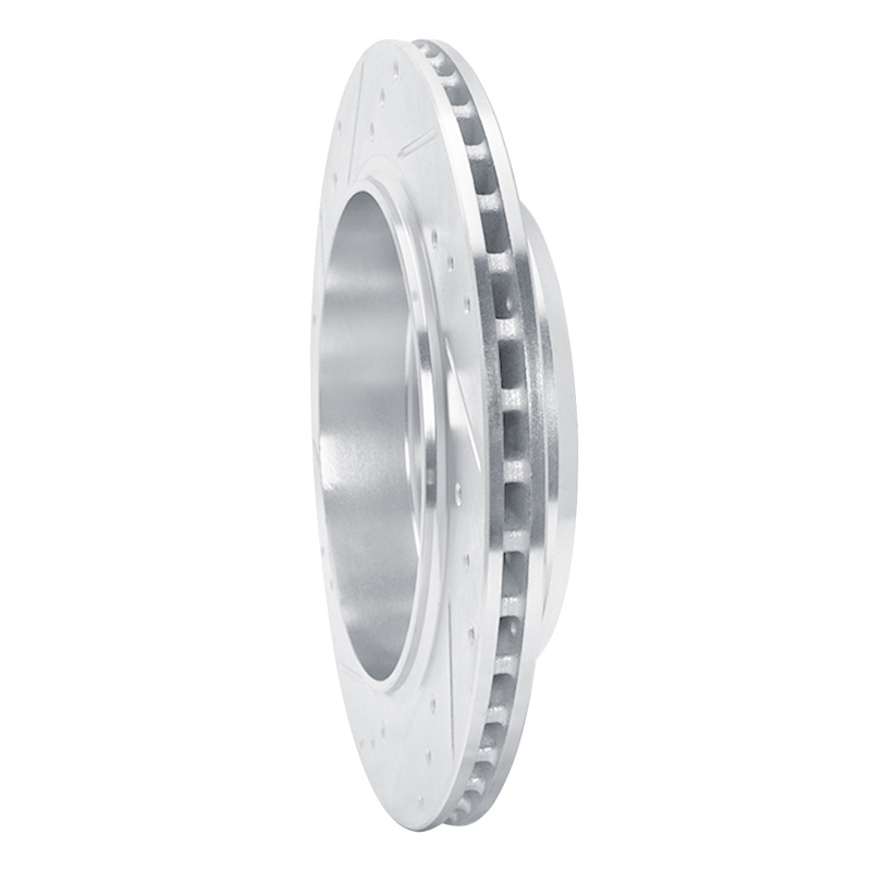 Dodge Durango Brake Rotor (1) - Rear Right - R1 Concepts - Drilled & Slotted - Silver - `11-`25